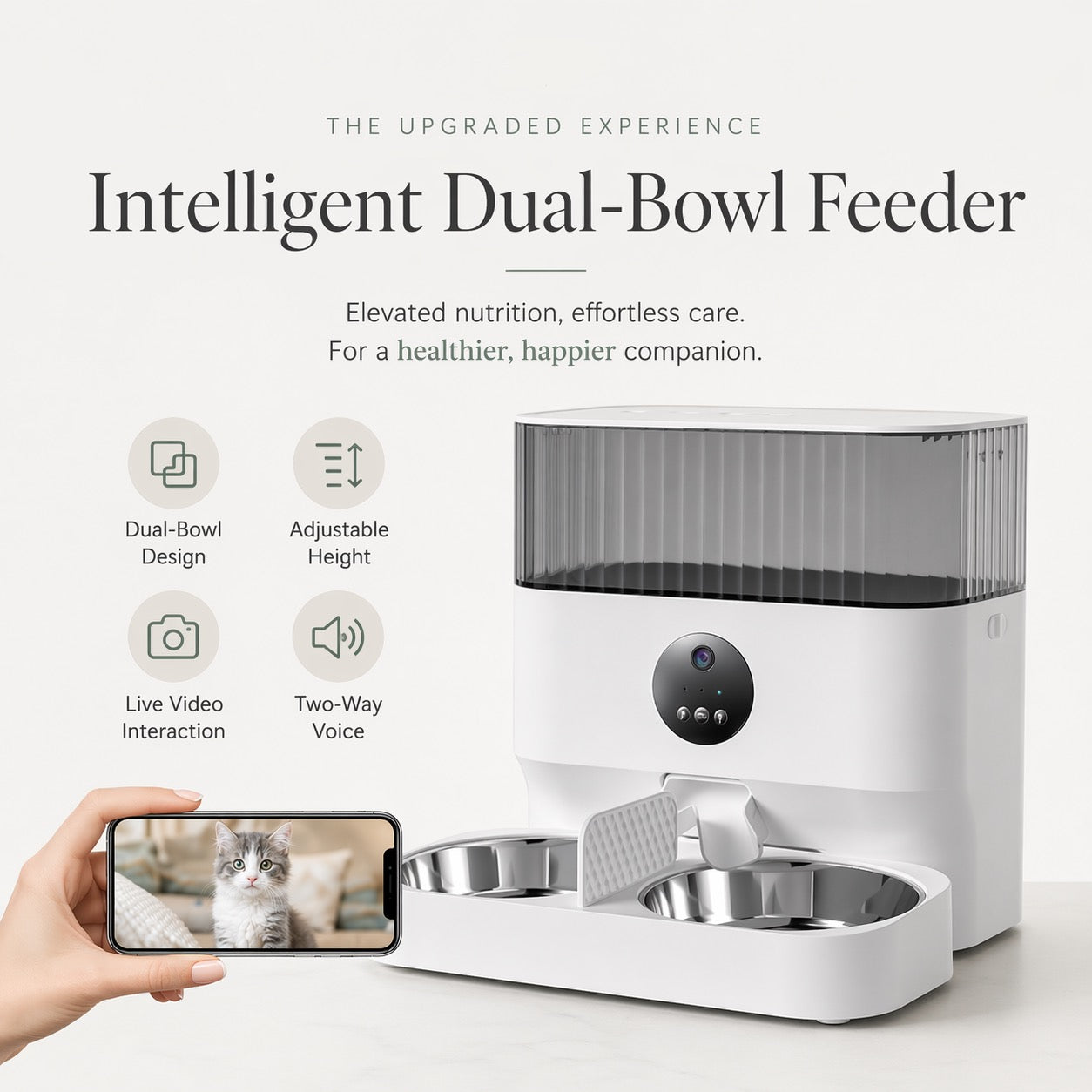 Smart Pet Feeder with Camera & App Control | Automatic Feeding for Cats & Dogs