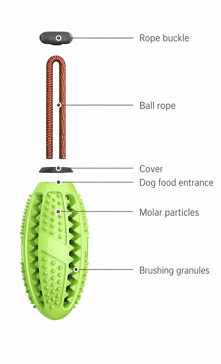 Interactive Dog Chew Toy with Rope - Teeth Cleaning Treat Dispenser