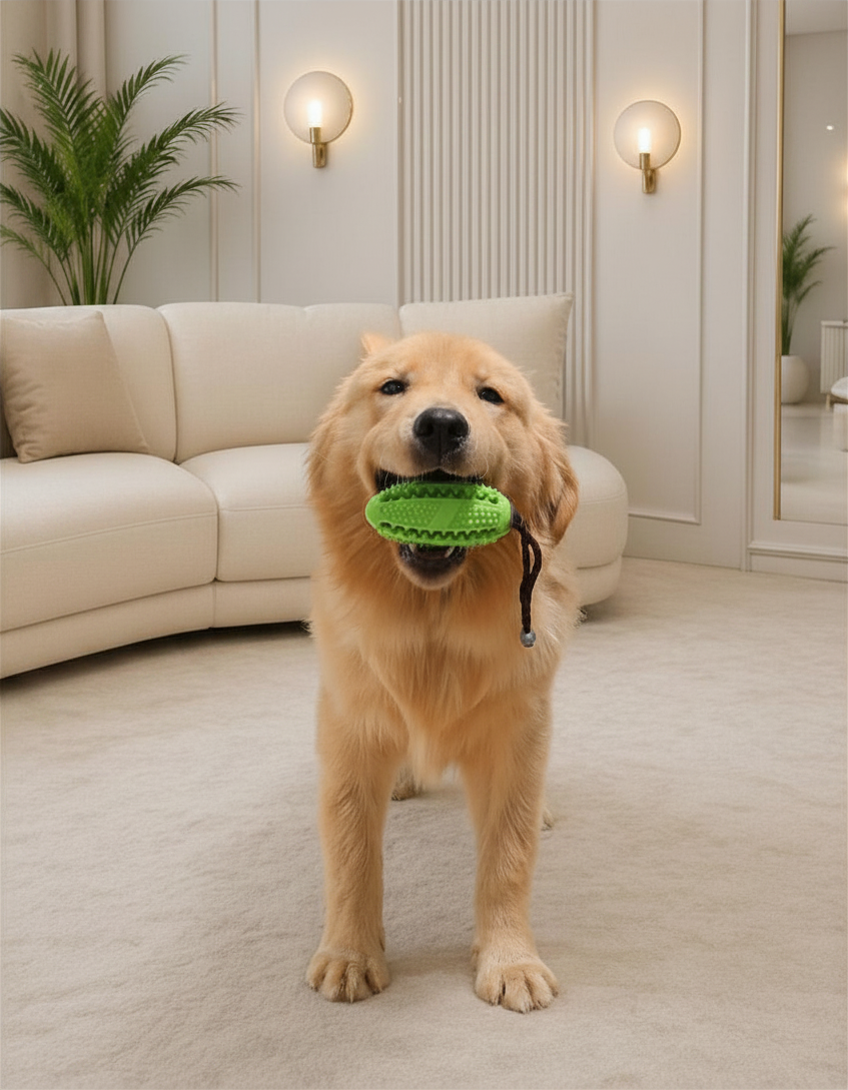 Interactive Dog Chew Toy with Rope - Teeth Cleaning Treat Dispenser